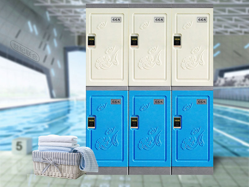 二層柜玉脂白配石墨藍+感應鎖