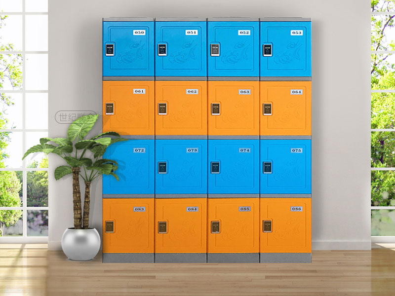 四層柜石墨藍配繽紛橙+感應鎖